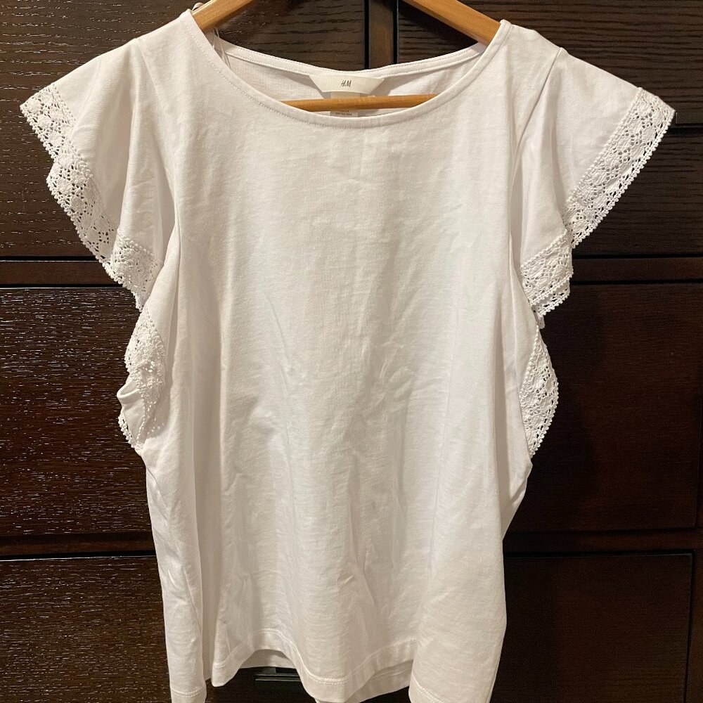 White Top with Lace Trim